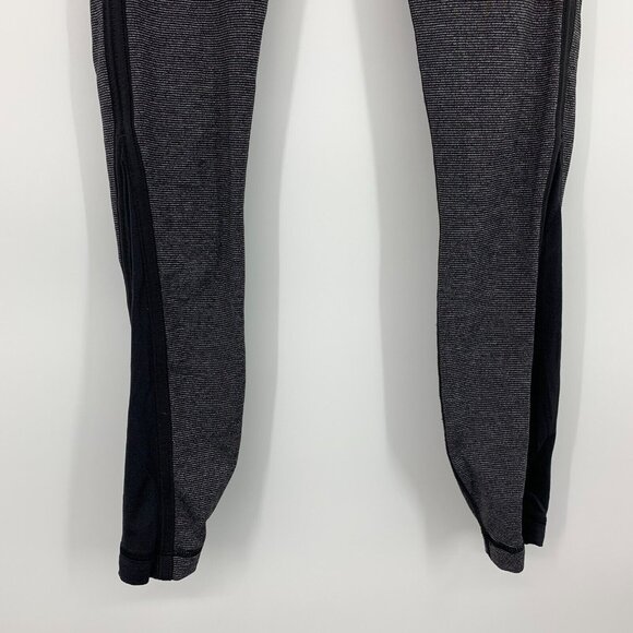 Lululemon Leggings Run Pace Tight Gray Black Wee Stripe Luxtreme - Picture 4 of 10